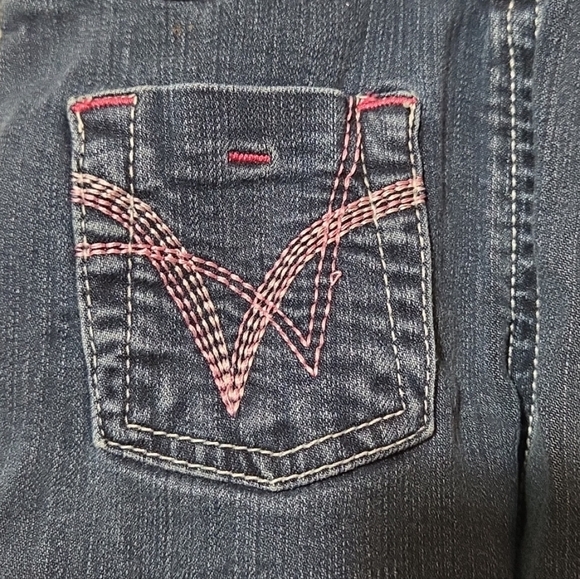 Wrangler Girls 12 Months Overalls Blue Soft Denim Pink Stitching - Picture 4 of 7